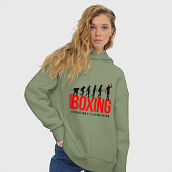 Толстовка оверсайз женская Boxing evolution, цвет: авокадо — фото 2