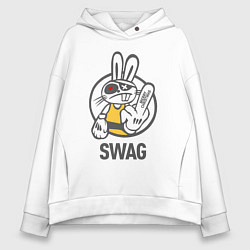 Женское худи оверсайз SWAG Bad rabbit - Merry Christmas!