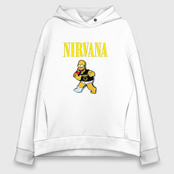 Толстовка оверсайз женская Гомер Nirvana, цвет: белый