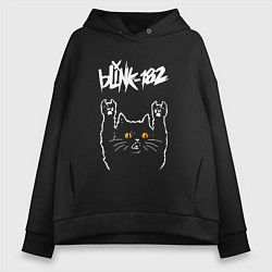 Женское худи оверсайз Blink 182 rock cat