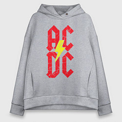 Женское худи оверсайз AC DC logo