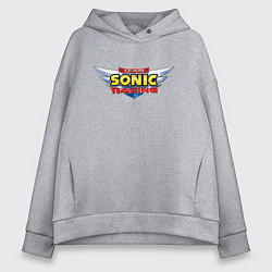 Толстовка оверсайз женская Team Sonic racing - logo, цвет: меланж