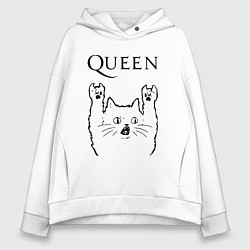 Женское худи оверсайз Queen - rock cat
