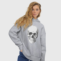 Толстовка оверсайз женская Platinum Cut Skull, цвет: меланж — фото 2