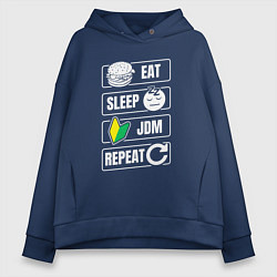 Женское худи оверсайз Eat sleep JDM repeat