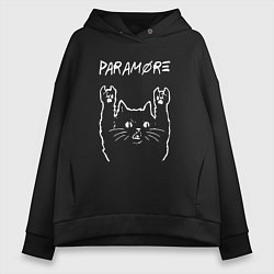 Женское худи оверсайз Paramore рок кот