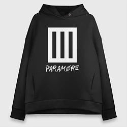 Толстовка оверсайз женская Paramore логотип, цвет: черный