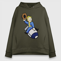 Толстовка оверсайз женская Vault boy - bomb rider, цвет: хаки