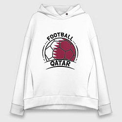 Толстовка оверсайз женская Football Qatar, цвет: белый