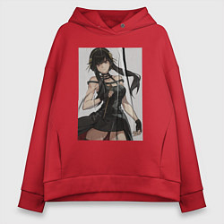 Толстовка оверсайз женская Опасная Йор Форджер - Семья шпиона, цвет: красный