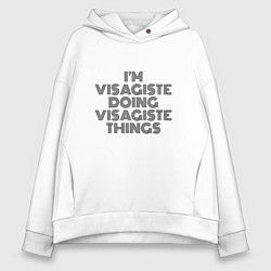 Толстовка оверсайз женская Im visagiste doing visagiste things vintage, цвет: белый