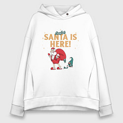 Толстовка оверсайз женская Careful Santa is here, цвет: белый
