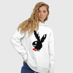 Толстовка оверсайз женская Crazy play boy logo, цвет: белый — фото 2