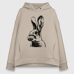 Толстовка оверсайз женская Wild rabbit, цвет: миндальный