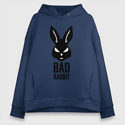 Толстовка оверсайз женская Bad rabbit, цвет: тёмно-синий