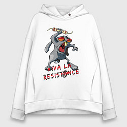 Толстовка оверсайз женская La resistance, цвет: белый