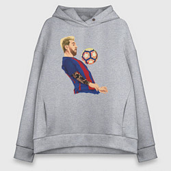 Толстовка оверсайз женская Messi Barcelona, цвет: меланж