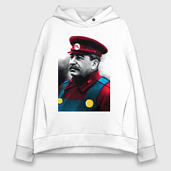 Толстовка оверсайз женская Иосиф Виссарионович Сталин - memes Mario, цвет: белый