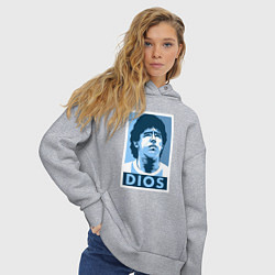Толстовка оверсайз женская Dios Maradona, цвет: меланж — фото 2