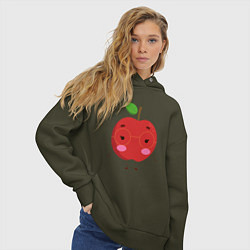 Толстовка оверсайз женская Просто яблоко, цвет: хаки — фото 2