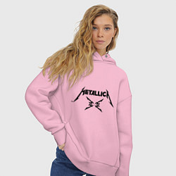Толстовка оверсайз женская Metallica, цвет: светло-розовый — фото 2