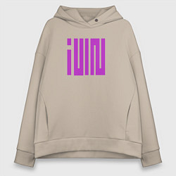 Толстовка оверсайз женская Logo I-dle, цвет: миндальный