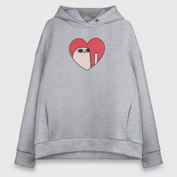 Толстовка оверсайз женская Кетнипз, цвет: меланж