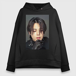 Толстовка оверсайз женская Handsome Jimin, цвет: черный