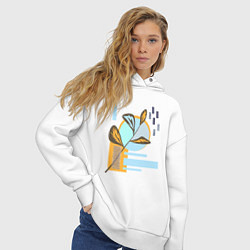 Толстовка оверсайз женская Минималистский абстрактный рисунок, цвет: белый — фото 2