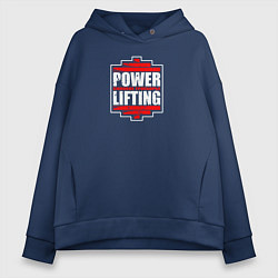 Толстовка оверсайз женская Power lifting спорт для сильных, цвет: тёмно-синий