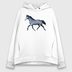 Толстовка оверсайз женская Голштинская лошадь, цвет: белый