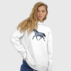 Толстовка оверсайз женская Голштинская лошадь, цвет: белый — фото 2