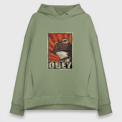 Женское худи оверсайз Obey frog