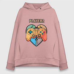 Толстовка оверсайз женская Player 2, цвет: пыльно-розовый