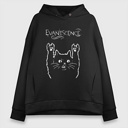 Женское худи оверсайз Evanescence рок кот