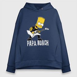 Женское худи оверсайз Papa Roach Барт Симпсон рокер