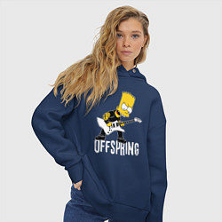 Толстовка оверсайз женская Offspring Барт Симпсон рокер, цвет: тёмно-синий — фото 2