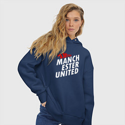 Толстовка оверсайз женская Манчестер Юнайтед дьявол, цвет: тёмно-синий — фото 2