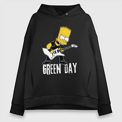 Женское худи оверсайз Green Day Барт Симпсон рокер