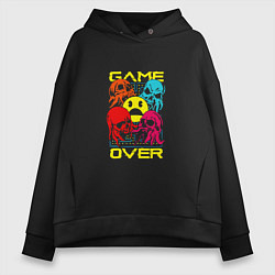 Толстовка оверсайз женская Game over inscription, цвет: черный