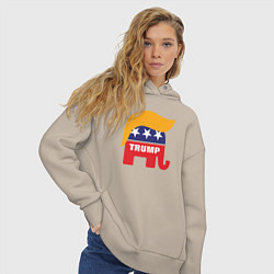 Толстовка оверсайз женская Trump elephant, цвет: миндальный — фото 2