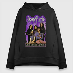 Толстовка оверсайз женская Deep Purple rock, цвет: черный