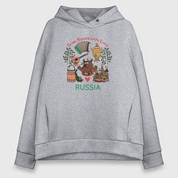 Женское худи оверсайз From Russia with love inscription