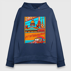 Женское худи оверсайз Санкт-Петербург в стиле плаката 30-х годов