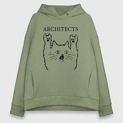 Толстовка оверсайз женская Architects - rock cat, цвет: авокадо