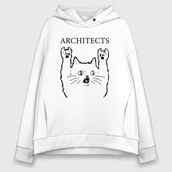 Толстовка оверсайз женская Architects - rock cat, цвет: белый