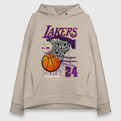 Толстовка оверсайз женская LA Lakers Kobe, цвет: миндальный
