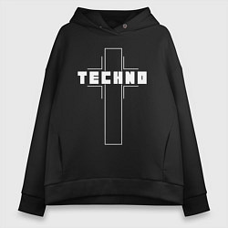 Женское худи оверсайз Techno крест