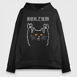 Женское худи оверсайз Burzum rock cat