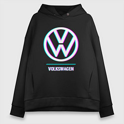 Женское худи оверсайз Значок Volkswagen в стиле glitch